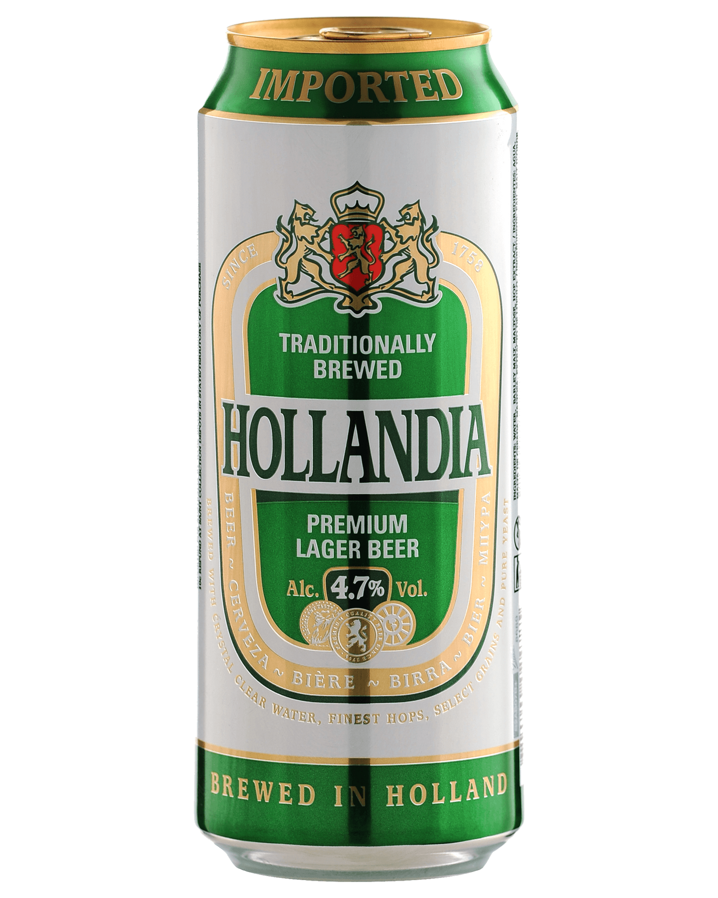 Hollandia 500ml dós 4.7% 4stk